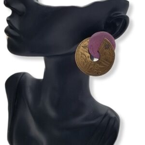 JOHN MICHAEL RICHARDSON "BROKEN CIRCLE" VINTAGE STATEMENT CLIP ON EARRINGS